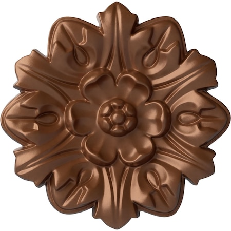 Emery Leaf Ceiling Medallion, Hand-Painted Polished Copper, 7 5/8OD X 1P